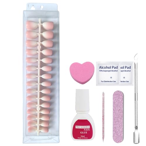 240 Stück Gradient Press On Nails - Ombre Nägel zum Aufkleben, Full Cover Nageltips Set - Glossy Künstliche Nägel, Natürliches & angenehmes Tragegefühl für Frauen und Mädchen (Almond Gradient, 240PCS) von SONGQEE