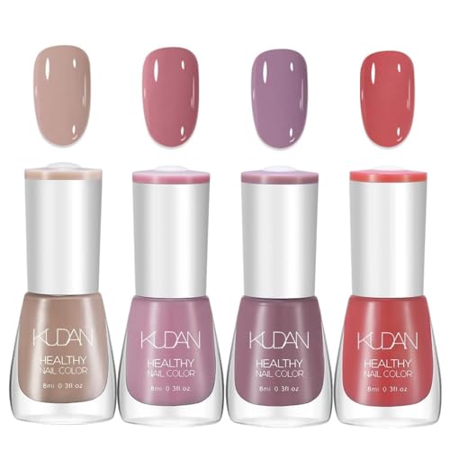 4PCS Nagellack Set - Schnell trocknende & lang anhaltende Nagellack auf Wasserbasis - Nail Polish für DIY Nageldesign (4PCS C Set Nude Style, Normal) von SONGQEE