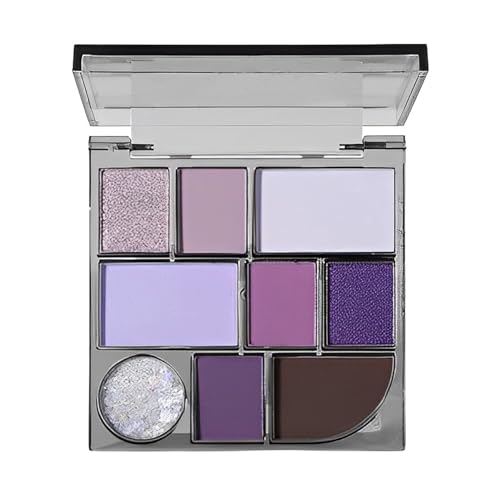 Lidschatten Palette - 9 Farben Matte Lila Glitzer Lidschatten - Wasserfest Glitter Licht Violett Makeup Set, Intensive Farbe - High Pigment Lidschatten für Frauen Mädchen Geschenk (Lila) von SONGQEE