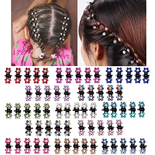 65 Stück Mini-Haarklammern, gemischte Farben, Kinder-Haar-Accessoires für Mädchen und Frauen, Blumen-Haarspangen für dünnes Haar, kleine Haarklammern, Metallklemmen, Mini-Haarklammern, von SONGQEE