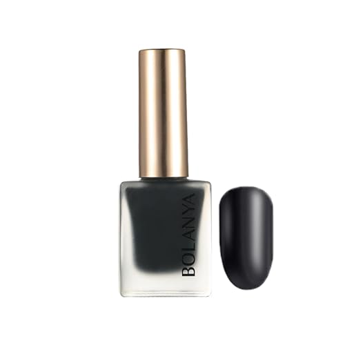 Matte Nagellacke - schnell trocknende ungiftige Nagellacke - wasserbasierende langanhaltende Nagellacke Maniküre Kunst für Frauen Teenager Mädchen (Schwarz) von SONGQEE
