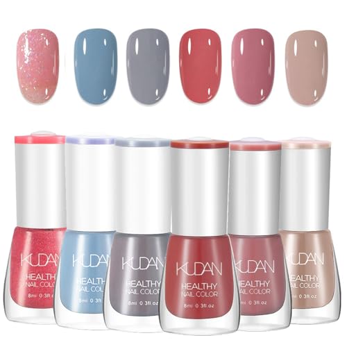 Nagellack Set - schnell trocknend & langanhaltend Colorful Nail Polish - ungiftiger auf Wasserbasis - kein UV-Nagellack für DIY Nagelkunst Maniküre zu Hause (6PCS Colorful Set) von SONGQEE