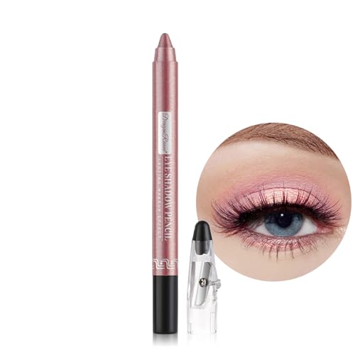 Lidschatten Stick - Schimmer Cremige Lidschatten Bleistift - Metallic Lidschattenstift Wasserdicht Eyeshadow Pencil Crayon - einfache Anwendung Für glitzerndes Augen Makeup (08 Rosa) von SONGQEE