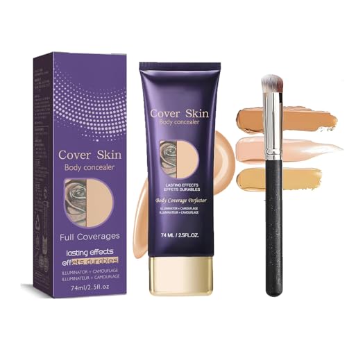All over Complexion Perfector with Body Makeup foundation Brush,Tattoo Cover up Cream,Body Coverage Perfector All In One Moisturiser Concealer,Long-Lasting Sweat-Proof Concealer for Women von SONGVISON