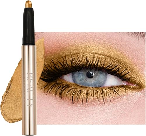 Beauty Searcher Lidschatten Stift Wasserdicht,Hochpigmentierter Lidschatten,Langanhaltend und Glatt,Schimmerndes Finish,Make-up Für Faltenfreie Augen,Vegan&Cruelty-Free 04 Champagner Schimmer von SONGVISON