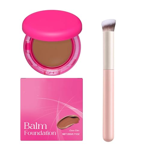 Peptide Bounce Foundation Set,Medium Buildable Coverage Powder + Make up brush,Age-Defying foundation for mature skin, Natural Hydrating Balm Foundation 20g (Cocoa Color) von SONGVISON
