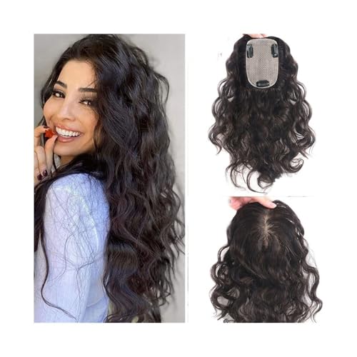 Haaransatz-Topper 12 Zoll locker gewelltes Echthaar-Toupet for Frauen, atmungsaktives Seiden-Toupet mit 3 Clips, Haarteile aus mongolischem Echthaar in natürlicher Farbe Haaraufsätze für Damen(5x8cm) von SONGYL-20249
