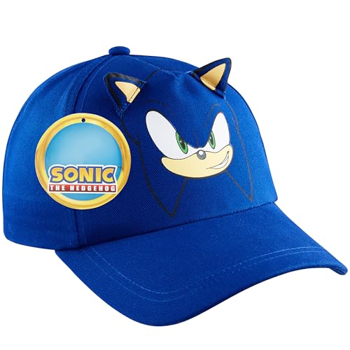SONIC THE HEDGEHOG Baseball Cap Kinder Jungen Shadow Knuckles Atmungsaktiv Basecap Sonnenhut Gamer Geschenke für Kinder (Blau Sonic) von SONIC THE HEDGEHOG