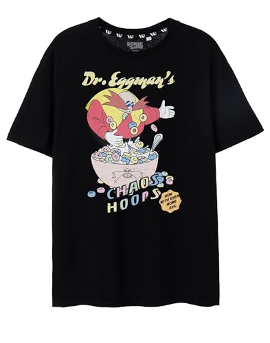 Sonic The Hedgehog Black Men's Short-Sleeved T-Shirt | Chaos Hoops Dr. Eggman Design | Authentic Sonic Merchandise | Comfortable & Stylish for Sonic Fans von Sonic The Hedgehog