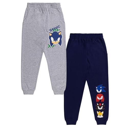 SONIC THE HEDGEHOG Jungen 2pk Jogginghose Jogger Pants 2er Pack Trainingshose Sonic Geschenke für Kinder, mehrfarbig, 8-9 Jahre von SONIC THE HEDGEHOG