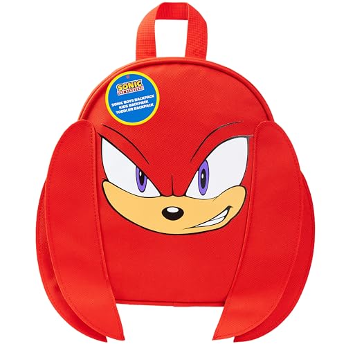 SONIC THE HEDGEHOG Kleiner Rucksack Kinder Shadow Knuckles Tails Gamer Kindergarten Tasche für Kita Vorschule Freizeit (Rot Knuckles) von SONIC THE HEDGEHOG