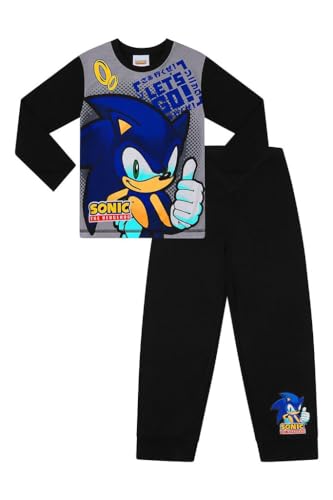 SONIC THE HEDGEHOG Let's Go Jungen Pyjama-Set, lang, Gamer, grau, 8-9 Years von Sonic The Hedgehog