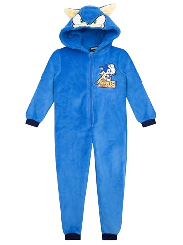 Sonic The Hedgehog Schlafoverall Kinder | Jungen Schlafanzug Sonic | Fleece Schlafanzug Kinder Gaming | Blau 158 von Sonic The Hedgehog