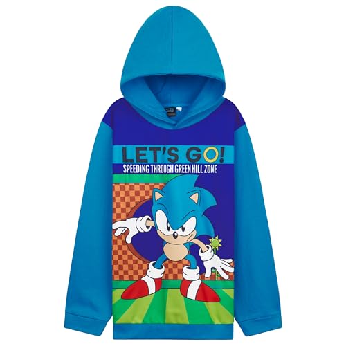 SONIC THE HEDGEHOG Shadow Jungen Pullover, Kapuzenpullover Kinder Kuschelig & Stylisch, Shadow Knuckles Tails Jungs (Blau/Mehrfarbig, 5-6 Jahre) von SONIC THE HEDGEHOG