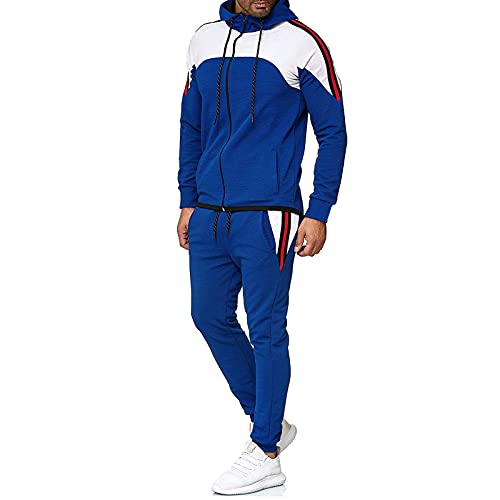 SONIGER Herren 2-Teilig Set Pullover + Jogginghose Jogginganzug Kontrastierende Farben Langarm Sweatjacke Trainingshose Trainingsanzug Sportanzug Freizeitanzug Sport Anzug Tracksuit Fitnessanzug von SONIGER