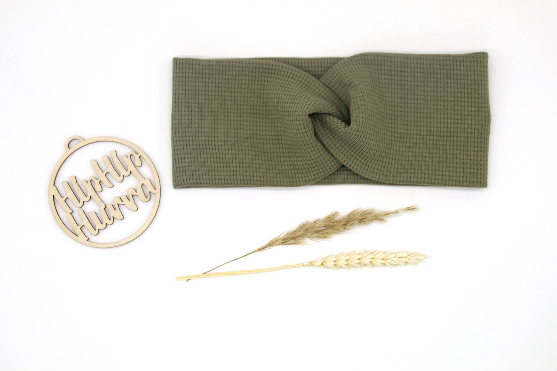 Gr. 49-51, Twisted-Headband Aus Waffelstrick-Jersey, Olive Gr. 49-51, Twisted-Headband Aus Waffelstrick-Jersey, Olive von SONIedlich