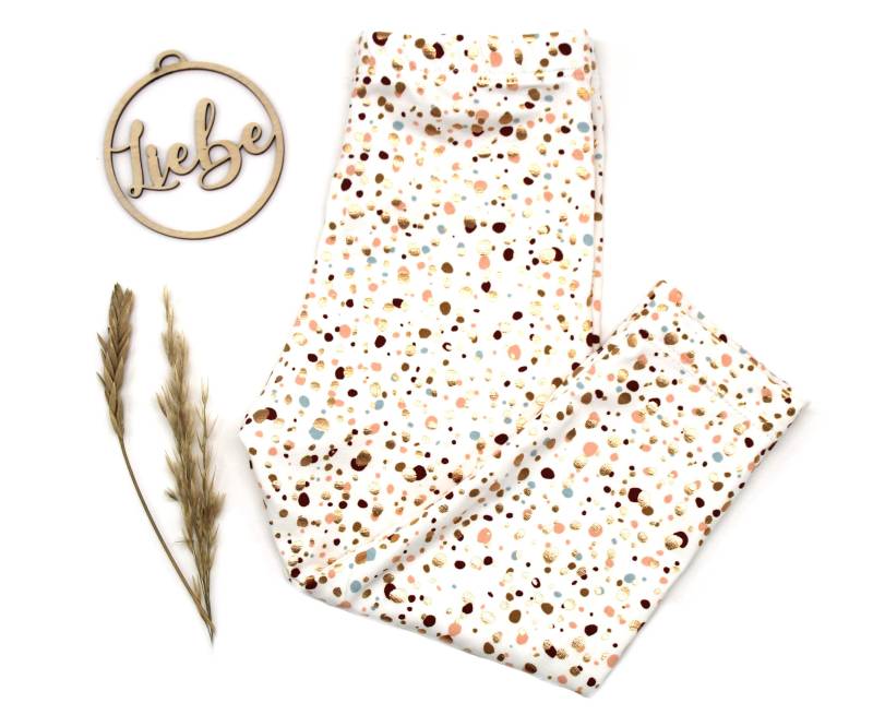 Kinder Leggings/Sprenkel Gold Mädchen Baby Mitwachshose Geschenk Geburtstag von SONIedlich
