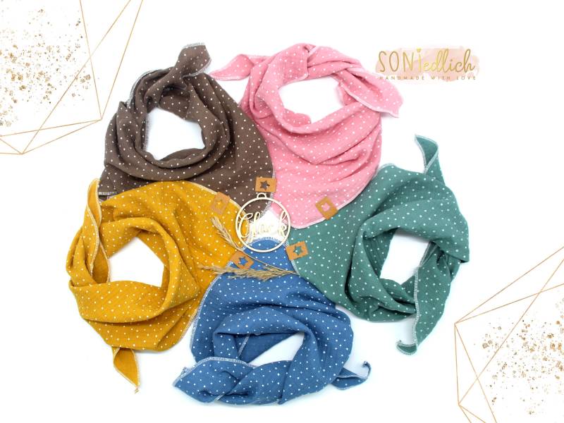 Musselintuch Für Babys Und Kinder/Halstuch Gepunktet Kopftuch Geschenk Zur Geburt, Taufe Oder Geburtstag von SONIedlich