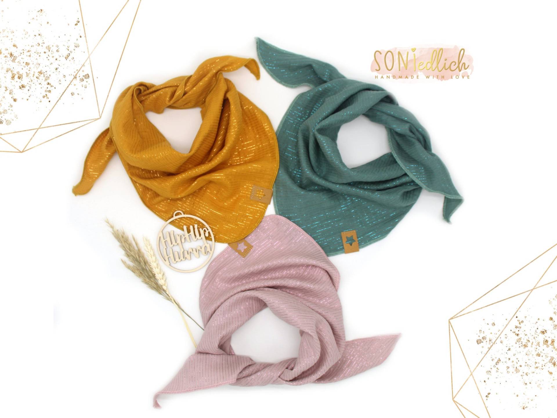 Musselintuch Für Babys Und Kinder/Halstuch Glitzer Tuch Geschenk Zur Geburt, Taufe Oder Geburtstag von SONIedlich