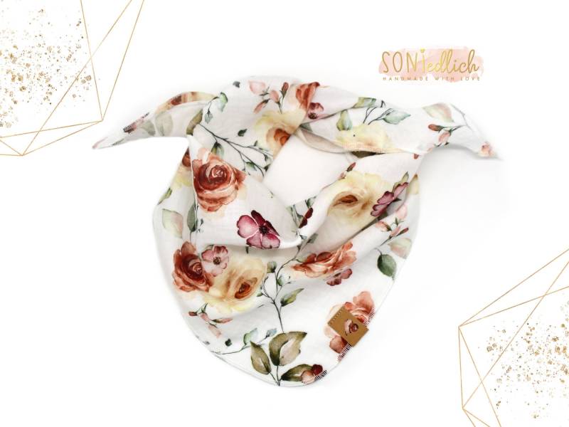 Musselintuch Für Babys Und Kinder/Halstuch Tuch Blumen Geschenk Zur Geburt, Taufe Oder Geburtstag von SONIedlich
