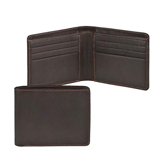 Sonnenleder Geldbörse Querformat ohne Münzfach Leder Herren Damen Portemonnaie Geldbeutel EMS Mocca braun von SONNENLEDER