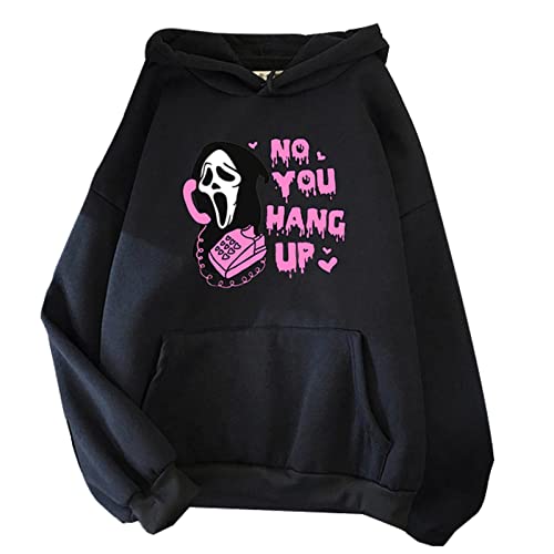 SONNIGPLUS No You Hang Up Sweatshirt Gespenst Gesicht Valentins Kapuzenpulli Halloween lustig Pullover Hoody von SONNIGPLUS