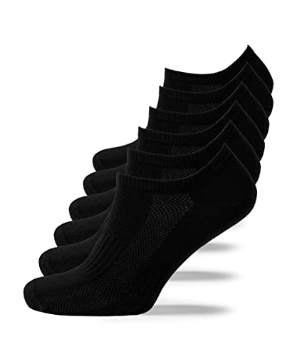 SONNORS 6er Set Schwarze Sneaker Socken als Sportsocken oder Füsslinge/Sneaker Socken Herren und Sneaker Socken Damen aus Biobaumwolle / 6 Schwarze Socken in einem Set! / socks women & socks men von SONNORS