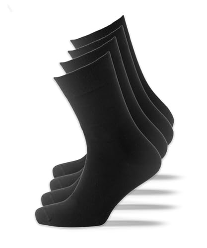 SONNORS Premium Business-Socken Aus Biobaumwolle Komfortabel Nahtlos Damen Herren Unisex Geschenk Schwarz Anthrazit 4er-Paar-Set von SONNORS