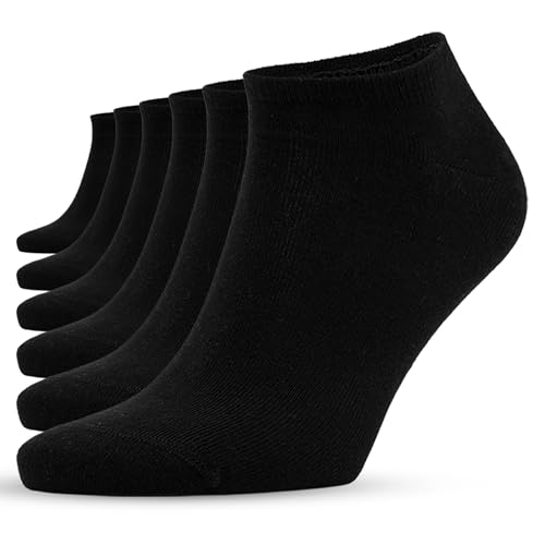 SONNORS Sneaker Socken Füsslinge Biobaumwolle Damen Herren Unisex 6er Set - Schwarz Kurz Socken Damen 35-38 von SONNORS