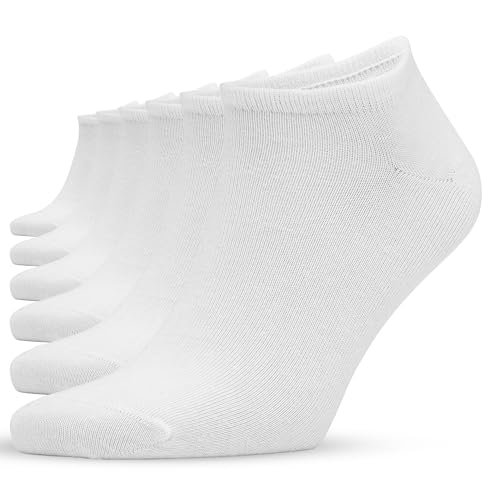 SONNORS Sneaker Socken Herren 39-42 Füsslinge Biobaumwolle Unisex - Sneaker Weiße Damen 6er Set von SONNORS