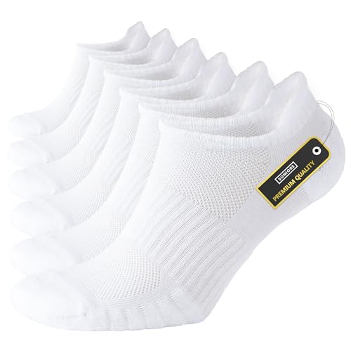 SONNORS Sneaker Socken Herren Damen - Laufsocken Leicht Atmungsaktiv Kurz Geschnitten Gepolsterte Sportsocken Unisex Schwarz Weiß von SONNORS