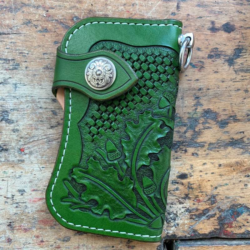 Biker Wallet Handpunziert Reine Handarbeit von SONOFAGUNLEATHER