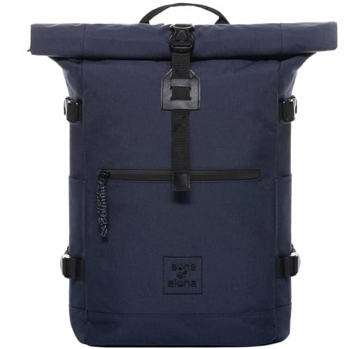 SONS OF ALOHA Rucksack KANE Roll-Top Kurierrucksack XL groß - PET recycelt, wasserabweisend - Wander-Rucksack Laptop-Fach 15 Zoll blau von SONS OF ALOHA