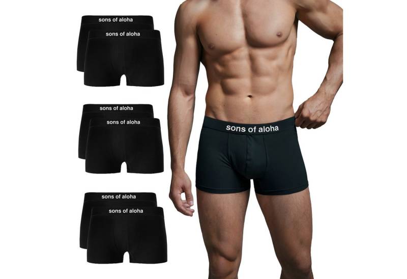 SONS OF ALOHA Boxer Boxershorts SONS OF ALOHA Boxershorts, Unterhose Männer, schwarz mit schwarzem Bund von SONS OF ALOHA