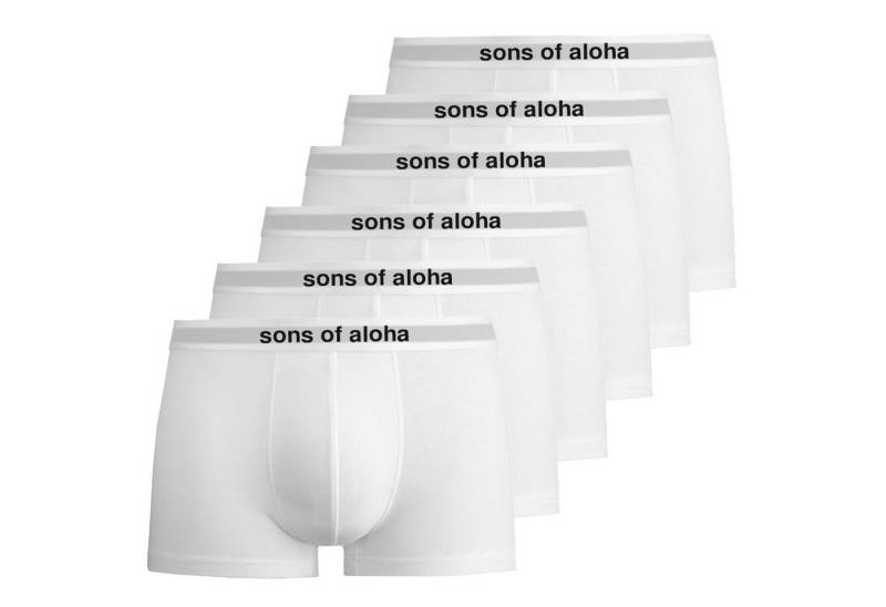 SONS OF ALOHA Boxer Boxershorts SONS OF ALOHA Boxershorts, Unterhose für Männer, weiß mit weißem Bund von SONS OF ALOHA