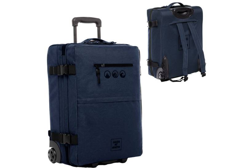 SONS OF ALOHA Koffer Backpacker Rucksack mit Rollen 3 in 1 Handgepäck  55 cm, 2in1 Hybrid Handgepäck Koffer 2 Rollen & Rucksack aus Plastikflaschen von SONS OF ALOHA