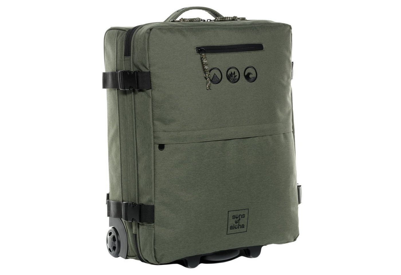 SONS OF ALOHA Koffer Backpacker Rucksack mit Rollen 3 in 1 Handgepäck  55 cm, 2in1 Hybrid Handgepäck Koffer 2 Rollen & Rucksack aus Plastikflaschen von SONS OF ALOHA