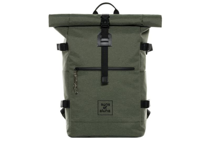 SONS OF ALOHA Rucksack XL RollTop Rucksack KANE erweiterbar Laptop-Fach groß, Tagesrucksack Laptopfach aus recyceltem Plastik, Daypack viele Fächer von SONS OF ALOHA