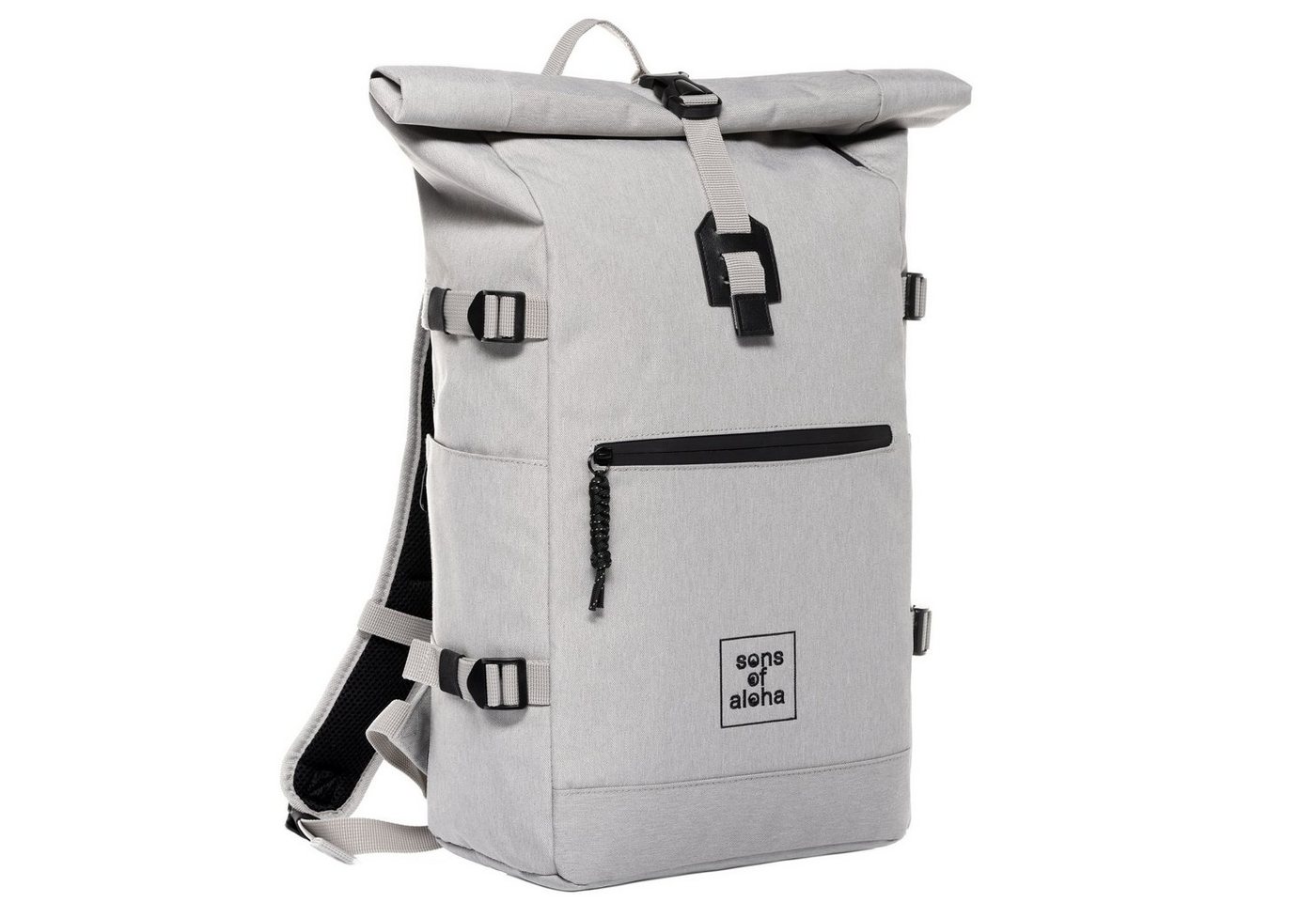 SONS OF ALOHA Rucksack XL RollTop Rucksack KANE erweiterbar Laptop-Fach groß, Tagesrucksack Laptopfach aus recyceltem Plastik, Daypack viele Fächer von SONS OF ALOHA
