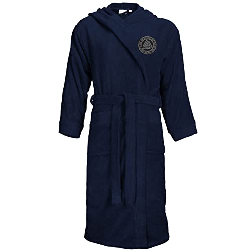 Bademantel unisex Walhalla Runen Wotansknoten Grösse S - 3XL frottee kapuze von SONS OF ODIN