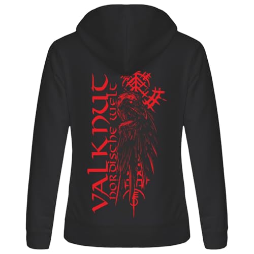 Damen Kapuzenjacke Valknut Nordischer Rabe Einherjar Runen Thors Hammer Größe XS - XXL von SONS OF ODIN