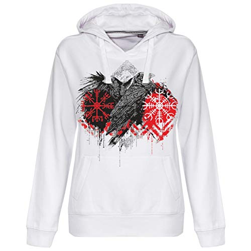 Damen Kapuzenpullover Odins Raben Hoodie wotansknoten Valknut pagan Wikinger von SONS OF ODIN