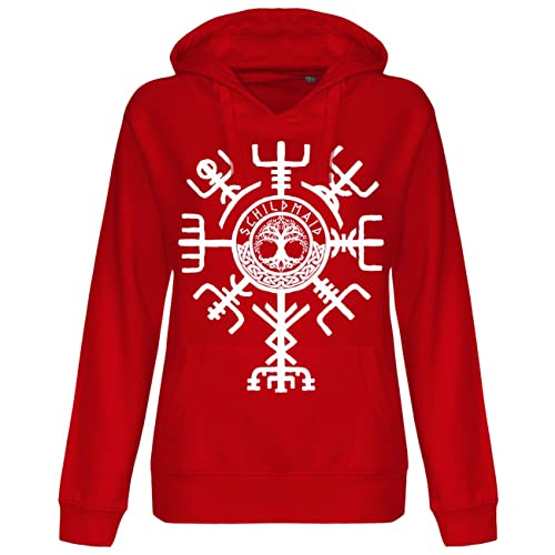 Damen Kapuzenpullover Schildmaid Hoodie Freya walküre Mythologie Wikinger Odin von SONS OF ODIN