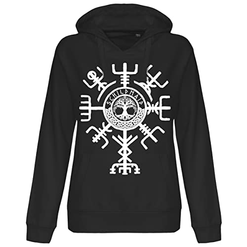 Damen Kapuzenpullover Schildmaid Hoodie Freya walküre Mythologie Wikinger Odin von SONS OF ODIN