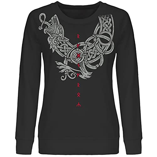 Damen Pullover Sweatshirt Fenrir Sohn von Loki Runen Wikinger Walhalla Odin Thor von SONS OF ODIN