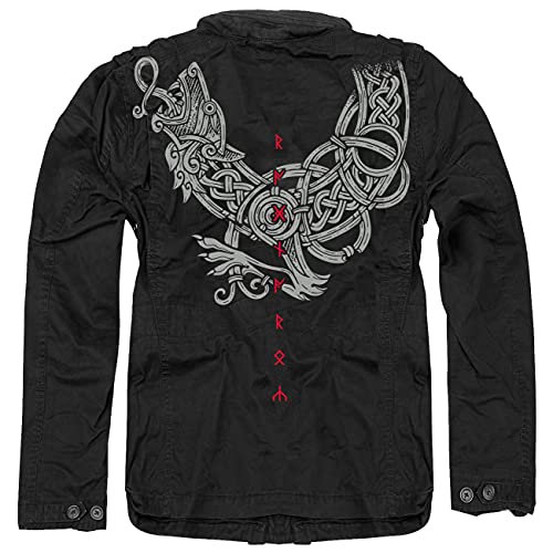 Herren Army Vintage Jacke Sommer Herbst Fenrir Sohn von Loki Runen Wikinger Odin von SONS OF ODIN
