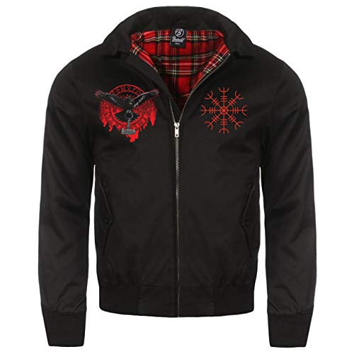 Herren Harrington Jacke Feriswolf Odins Tod nordischer Kompass Odin Fenris Wolf von SONS OF ODIN