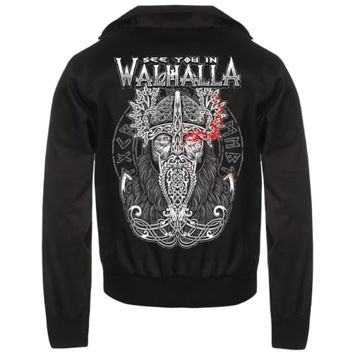 Herren Harrington Jacke Odins Auge Walhalla wikinger odin wotan allvater runen von SONS OF ODIN