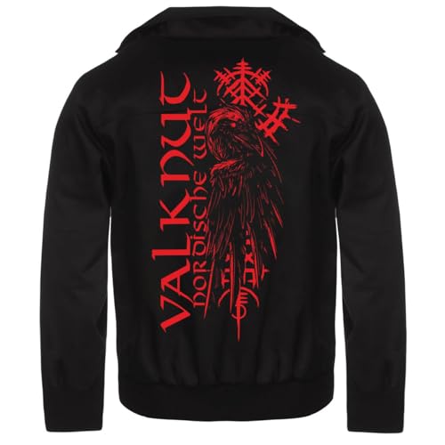 Herren Harrington Jacke Valknut Nordischer Rabe walhalla Asenheil Wikinger von SONS OF ODIN