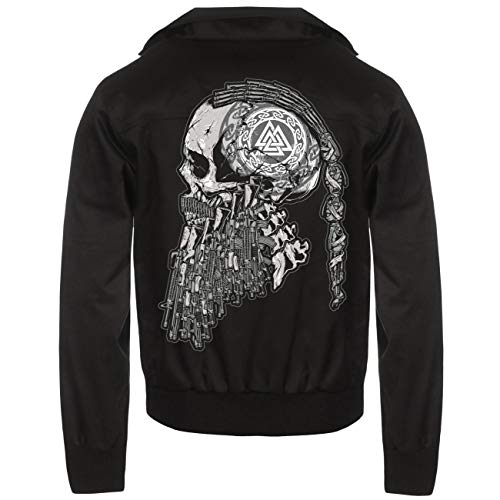 Herren Harrington Jacke Wikinger Totenkopf Götterdämmerung runen odin asgard von SONS OF ODIN